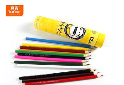 【真彩酷丫036-12色桶装六角形彩色铅笔 文具素描笔 学生绘】 -